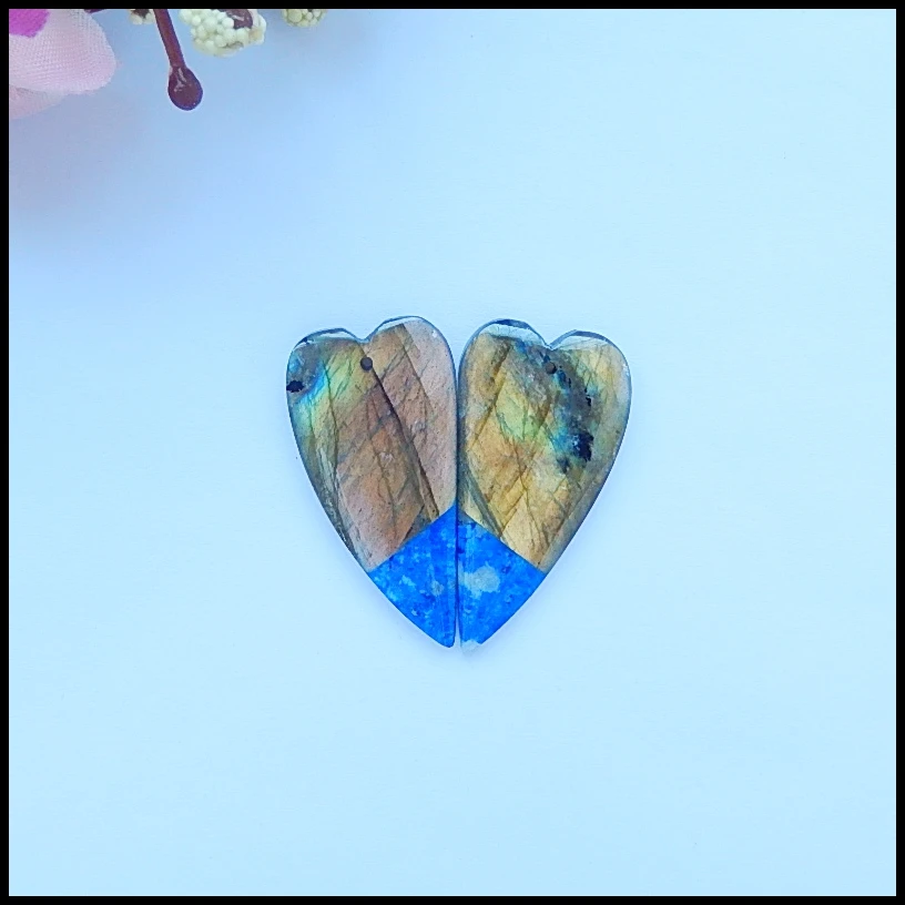 

Lapis Lazuli , Labradorite ,fashion women Earrings Beads,Fashion Earring Jewelry,36x18x4mm,9.1g