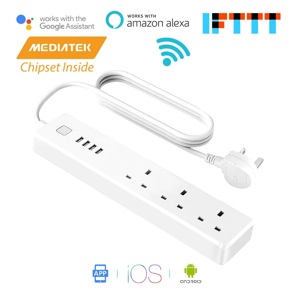 Дешевый Умный Wi Fi стабилизатор напряжения, Amazon Alexa и Google Assistant и IFTTT поддерживается, приложение пульт дистанционного управления Meross MSS425E стандарт Вел...