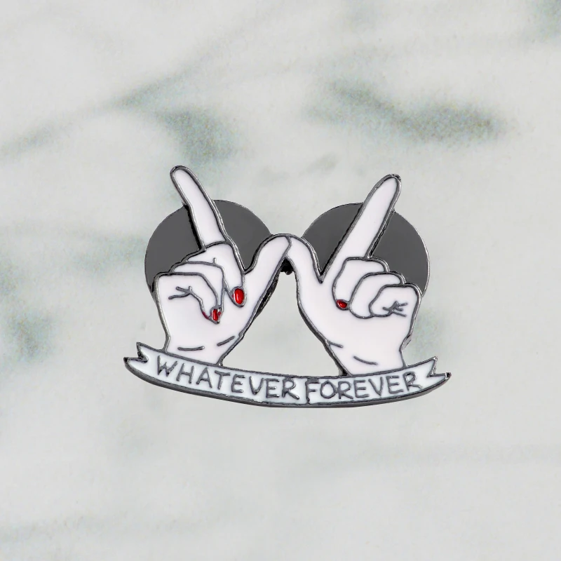 

Creative Cartoon Double Hands Finger Gesture Shaped Fun Brooch Denim coat Pin Buckle Shirt Badge Gift for Kids Friend