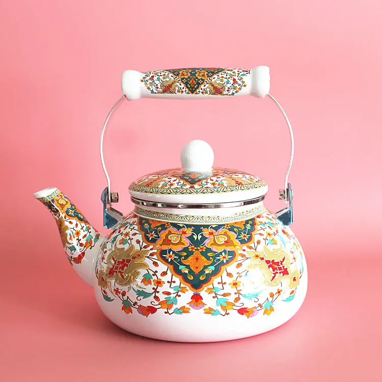 

Thickened 2.4L enamel enamel kettle teapot flat bottom cool kettle Chinese medicine kettle non-ceramic milk teapot