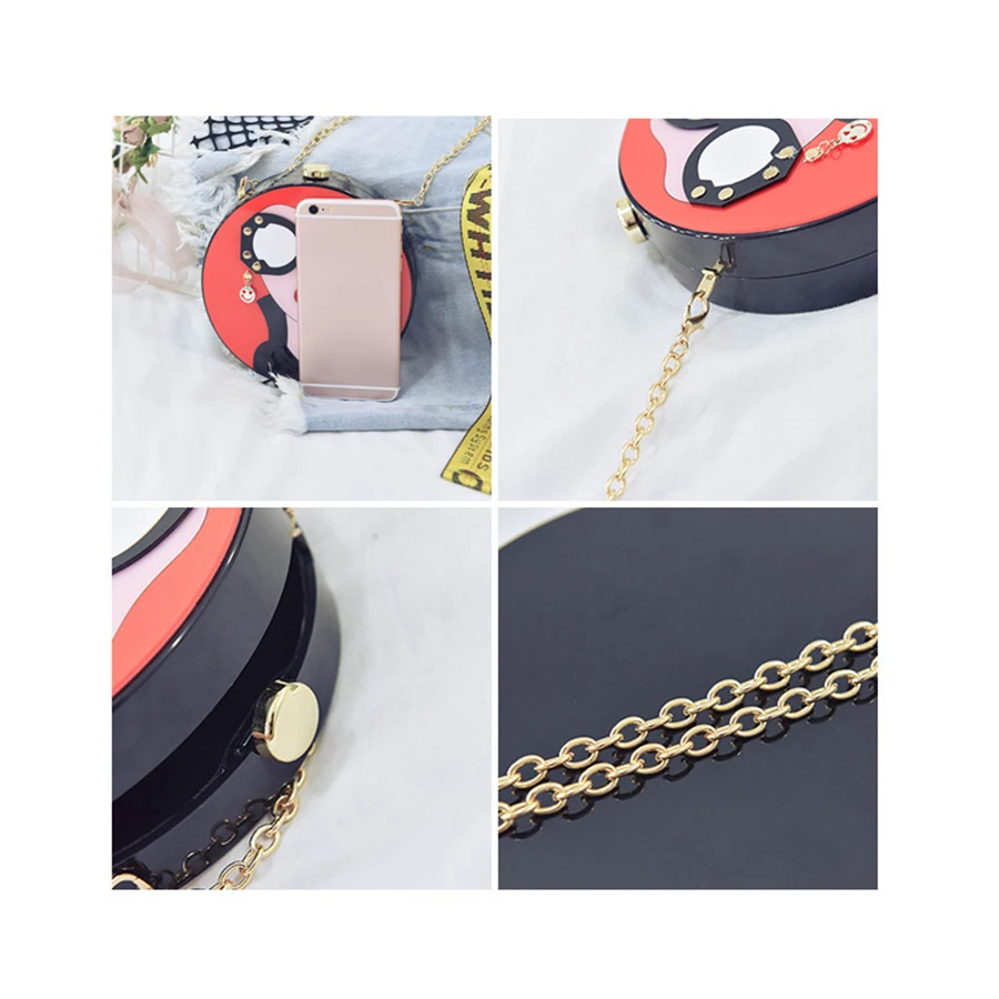 Круглый Мультфильм Женственная Дамская обувь Crossbody сумки для Для женщин модные