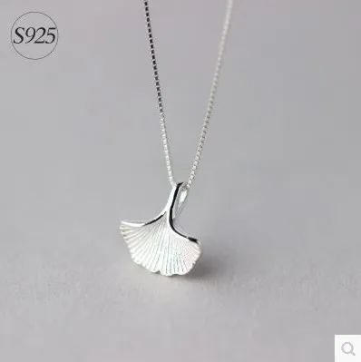 

DreamySky Hot Selling Pure 925 Sterling Silver Leaf Necklaces For Women Jewelry Collar Colar Drop Shipping