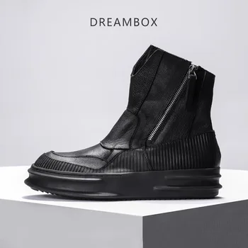 

2019 Ulzzang cowhide handmade genuine leather Boots thick sole new designer Martin Boots