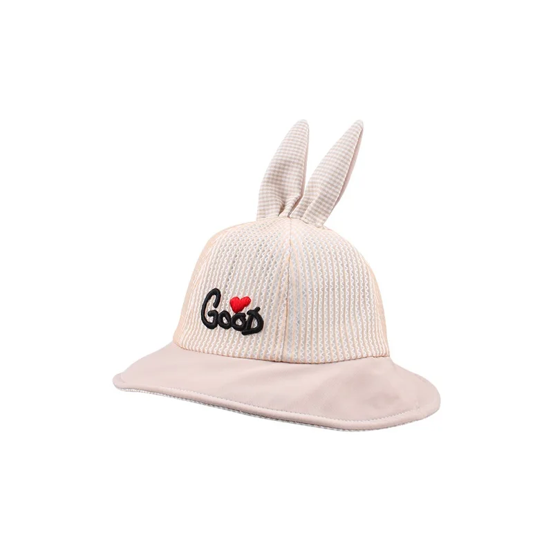 Mesh Bunny Baby Hat Breathable Soft Kids Hat Boys Girls Summer Sun Cap Wide Brim Lace Up Baby Hat With Ears Baby Girls Clothing (16)