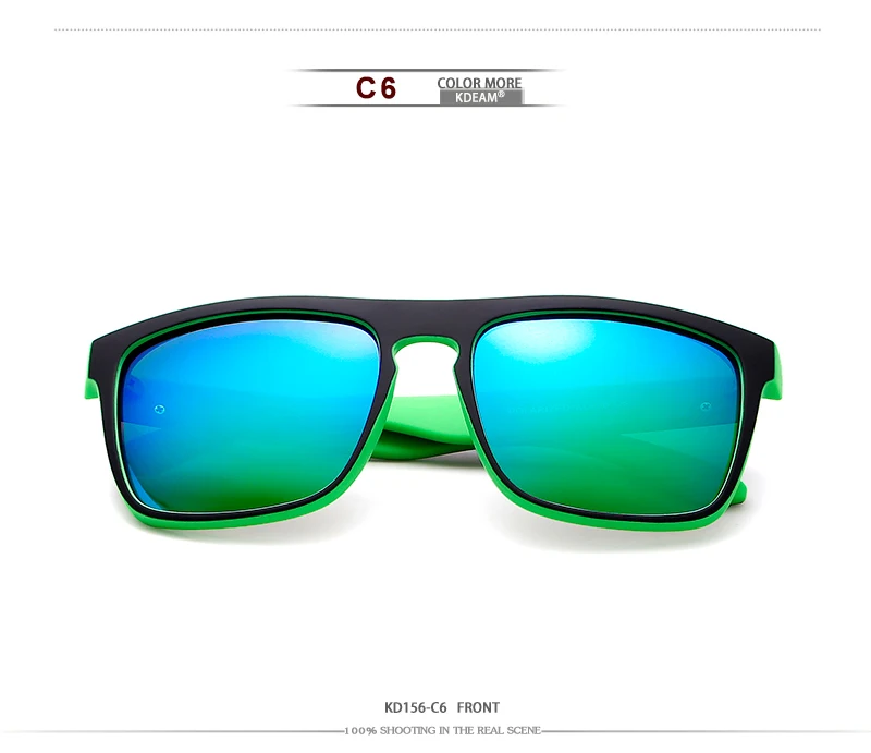 Новое поступление KDEAM, зеркальные поляризационные солнцезащитные очки для мужчин, квадратные спортивные солнцезащитные очки для женщин, UV gafas de sol, металлические шарниры, UV400, KD156