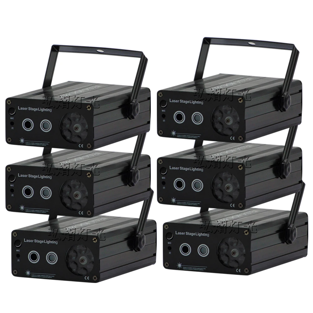 

6psc Hongyi Mini Laser Projector Light DJ Disco Laser Stage Lighting AC90-240V For Party Entertainment Disco Club Bar