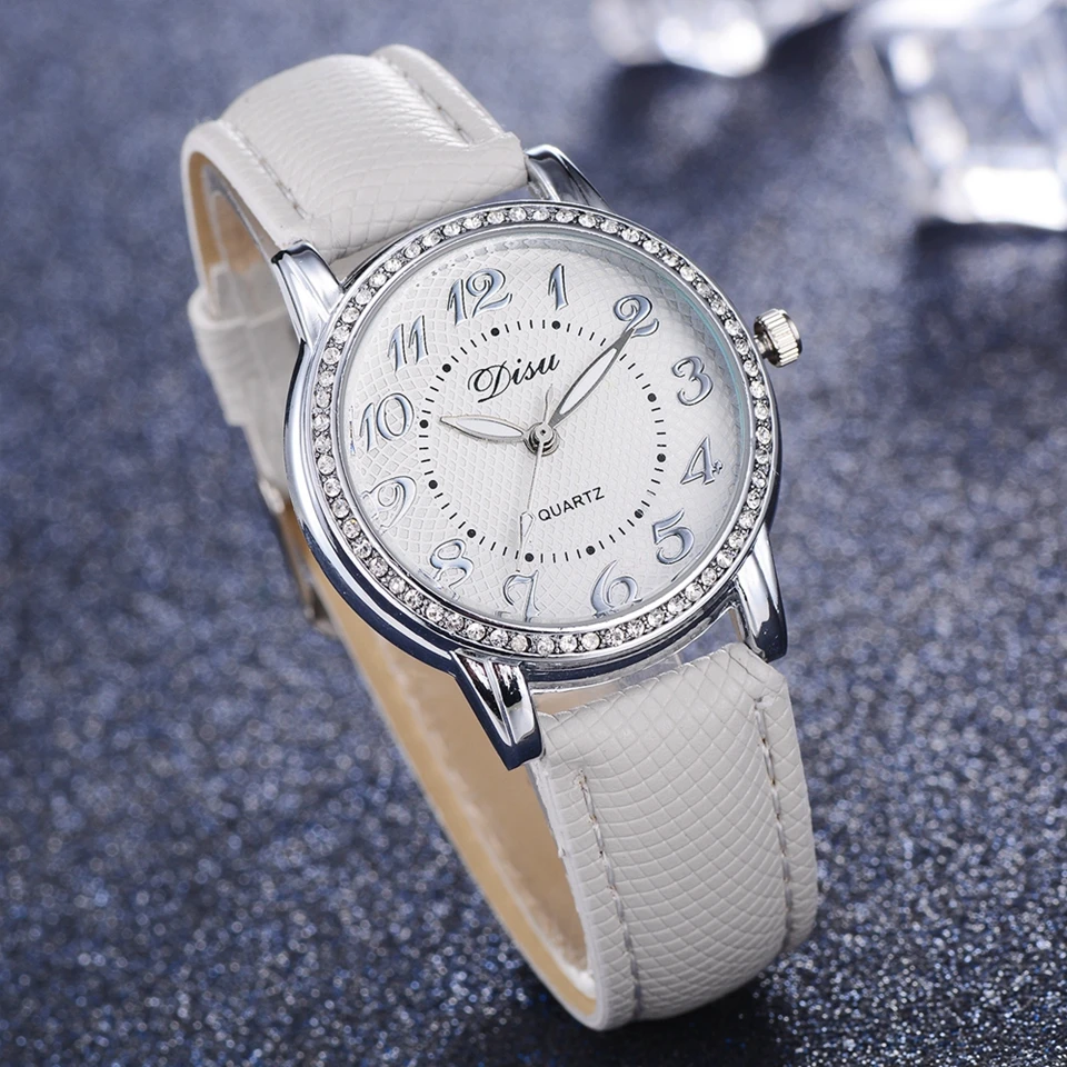 Disu Брендовые женские наручные часы модный серебряный с кристаллами платье браслет белые часы подарок часы Роскошные женские спортивные креативные часы