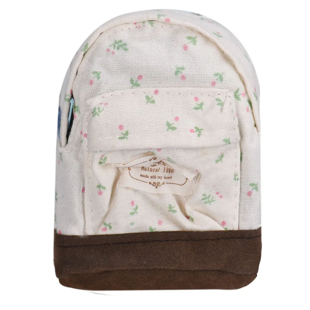 Брезентовый мини-рюкзак с цветочным рисунком для женщин и девочек, детский дешевый чехол для монет, высокое качество, повседневный женский рюкзак на молнии для девочек-подростков, мальчиков# YL5