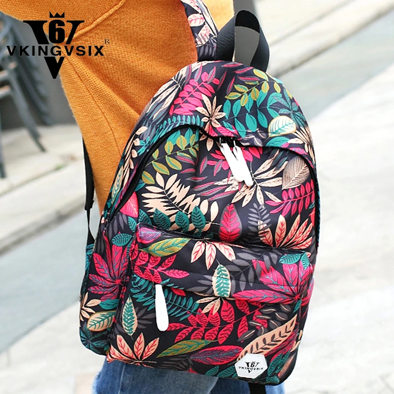 VKINGVSIX6 mujeres Casual impermeable mochilas 2018 caliente flor 3D impresión de bolsas para la escuela adolescente chicas baratas Packbags|backpack school bag|school bags for teenagersbags for teenagers -