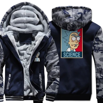 

Men's Sportswear Hoodies Science Rick And Morty Fashion Streetwear 2018 Winter Thick Zip Up Sweatshirt Harajuku Brand Jacket New