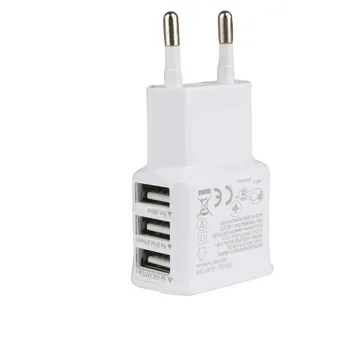 High quality EU Plug 3 Ports Multiple Wall USB Smart Charger Adapter Mobile Phone Device 5V 2A Fast Charging for iPhone iPad 40 ports usb charger 300w 5v 60a smart charging station built in cooling fan fast charging for tablets laptop phone pad camera
