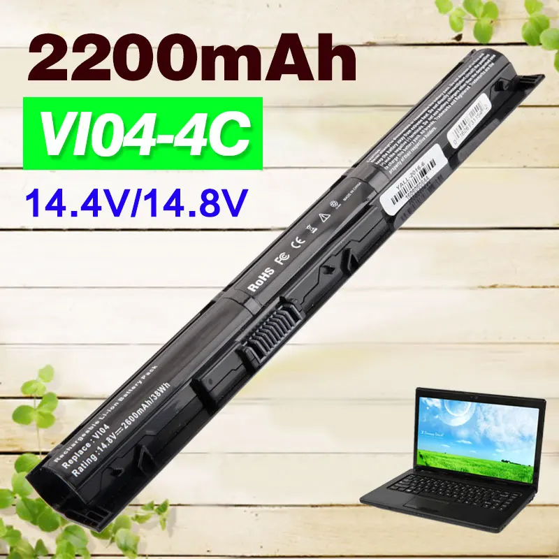 Новый 2200 мАч 4 ячейки черный Аккумулятор для ноутбука HP VI04 TPN-Q140 15-AB093TX 15-AB525TX 15-AB548TX