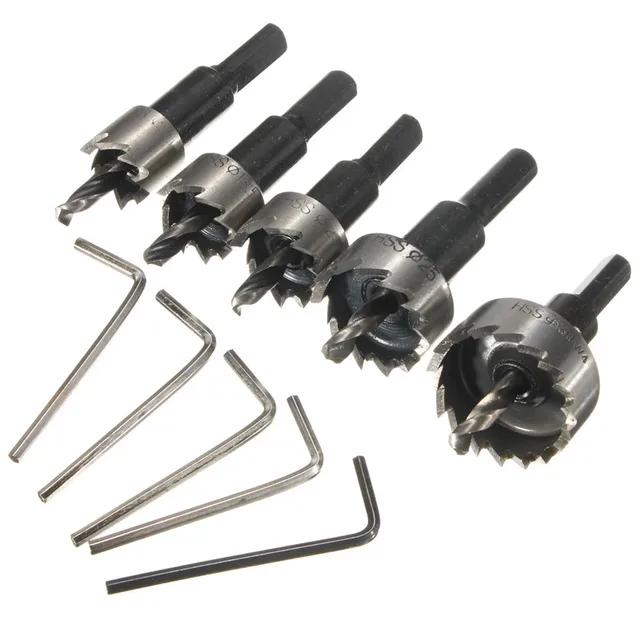5pcs set 16 30mm hss drill bit hole saw set stainless high speed sheet metal drill bit