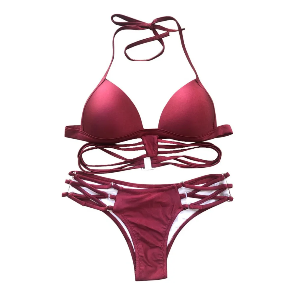 2019 woman summer casual sports sexy bikini set bronzing split beach swimsuit suit push up pretty bikinis e fatos de banho 40J5 (3)