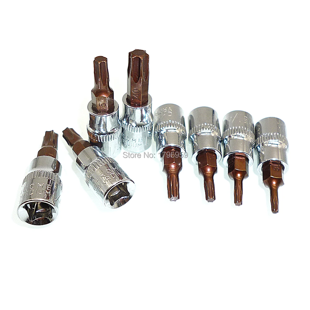 Набор торцевых Бит Torx Star 8 шт. квадратный драйвер 1/4 дюйма T8 T10 T15 T20 T25 T27 T30 T40