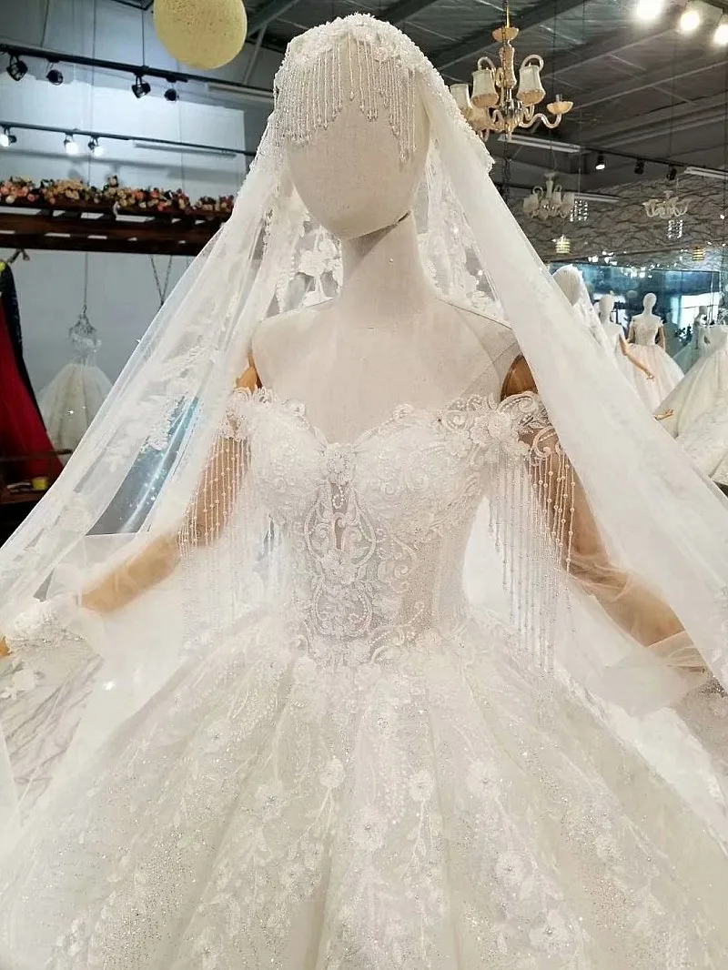2018 натуральный белый кружева с длинными рукавами милые Свадебные платья Часовня Поезд Иллюзия бальное платье винтажные Свадебные платья