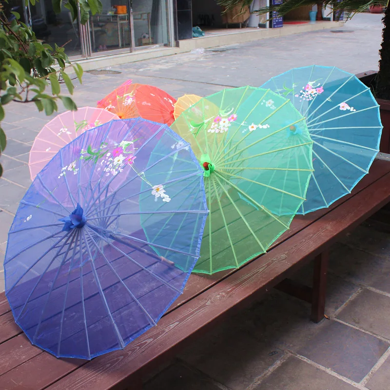 Wholesale Wedding Clear Umbrella Flower silk cloth umbrella dance