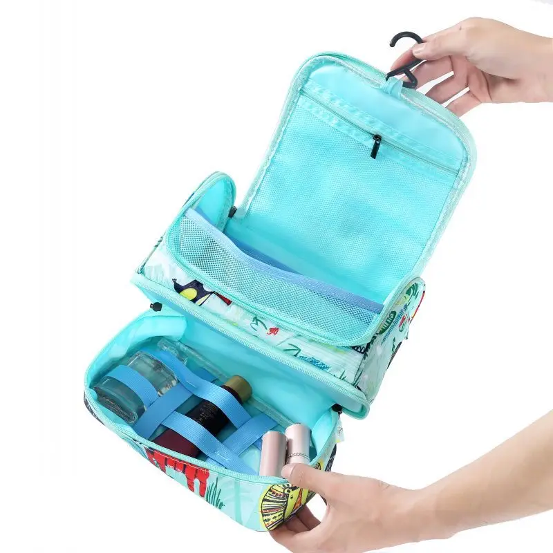 Двухслойная косметичка дорожный органайзер для макияжа вместительная