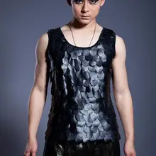 Flake для певицы для сцены черный мужской жилет мужской пуловер брендовая мужская одежда сексуальный танк 1 camisetas regatas 2XL настраиваемый