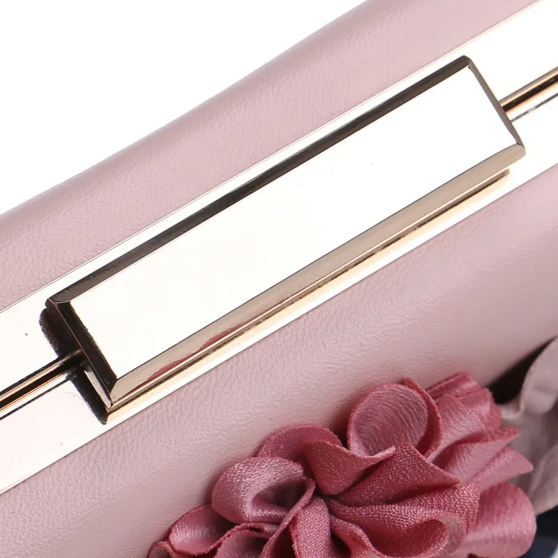 PU Flower Petals Clutch 