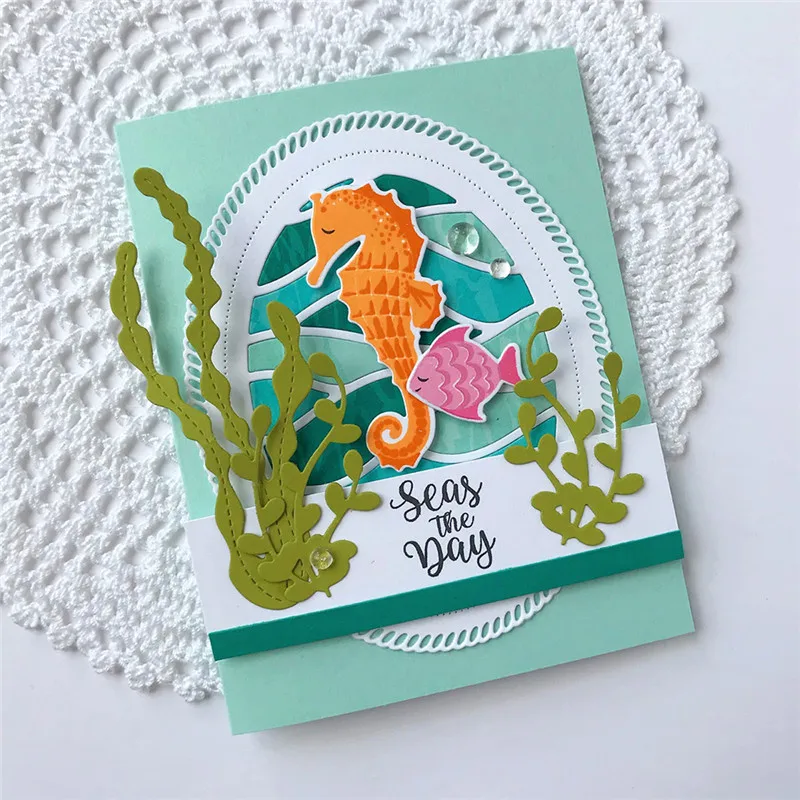 

DiyArts 1 Pcs/lot Metal Cutting Dies Scrapbooking For Card Making DIY Embossing Cuts New Craft Dies Letters Aquatic Plants