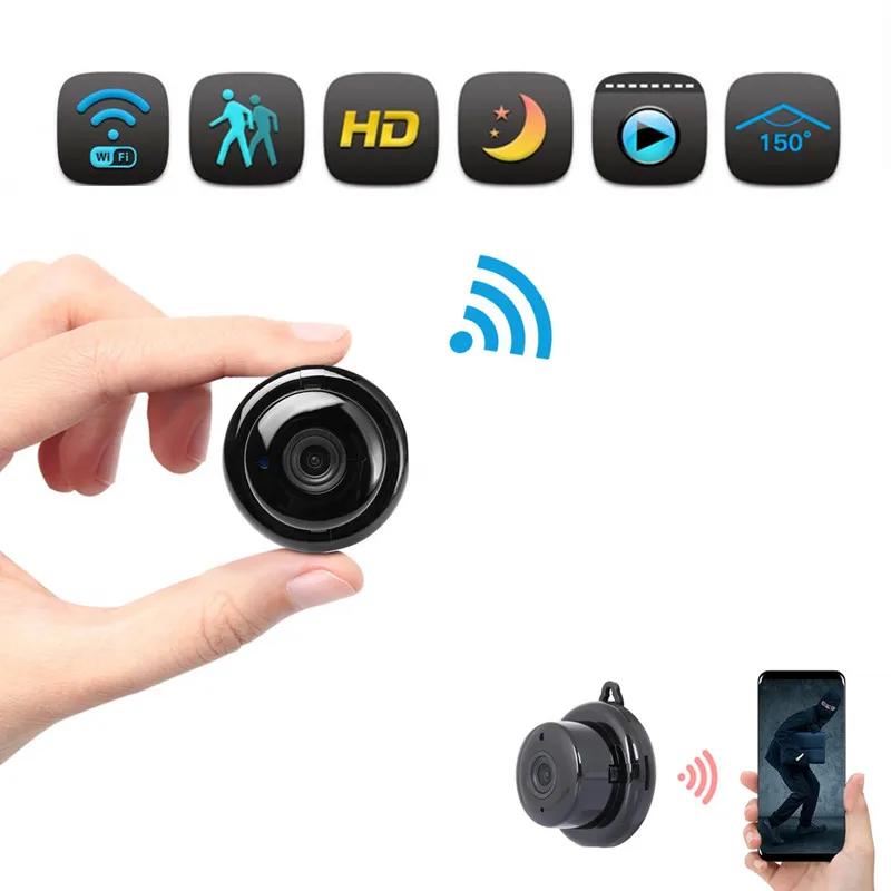 Супер Мини WIFI камера FULL HD 1080P сенсор Портативная Домашняя Охранная видеокамера