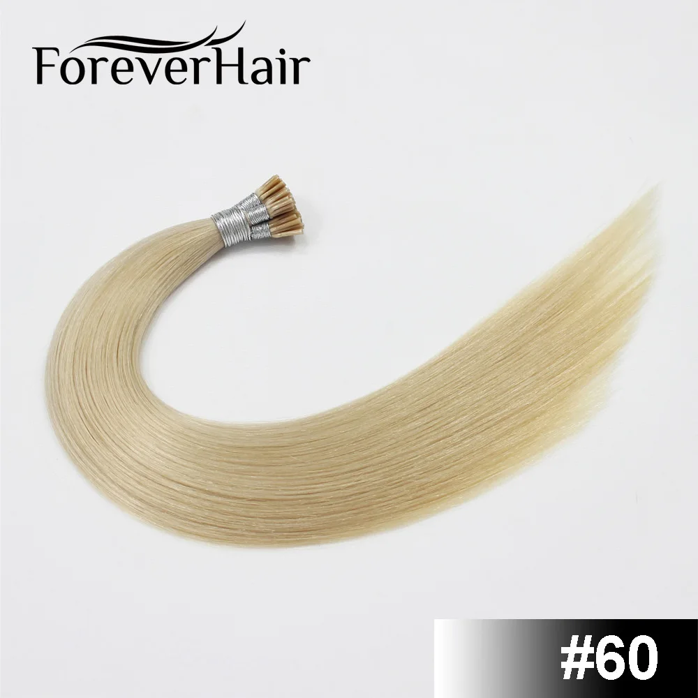 FOREVER HAIR 0,8 г/локон 1" 18" 2" 24" Remy I Tip человеческие волосы для наращивания цвета Fusion европейские человеческие волосы для наращивания кератиновая связь - Цвет: #60