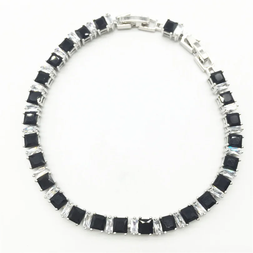 Silver Jewelry Geometric Black White color Women Link Chain Bracelets & Bangle Free shippingg Silver Jewelry Geometric Black White color Women Link Chain Bracelets & Bangle Free shippingg