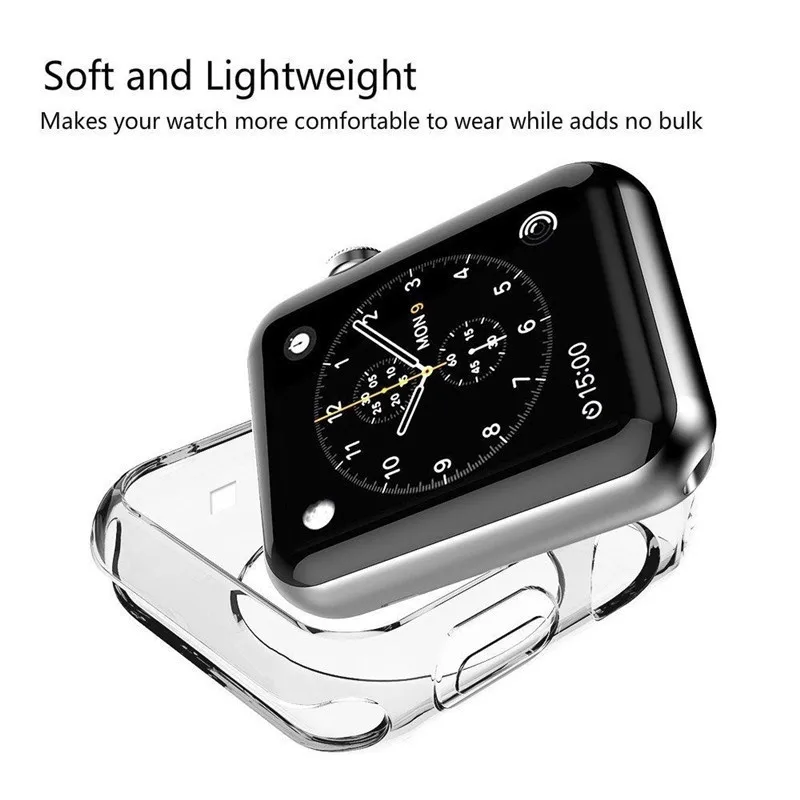 Защитный Мягкий чехол для Apple watch из ТПУ для i watch 44 мм 42 мм 38 40 мм 2 3 4 5 Montre Brillante Pulseira