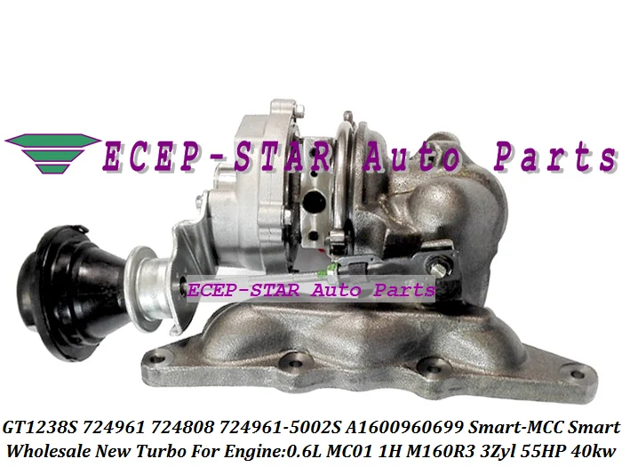 GT12 GT1238S 724961 724808 724961-5002S A1600960699 Turbo For Smart-MCC Smart 0.6L MC01 1H M160R3 3Zyl 55HP 40kw (3)