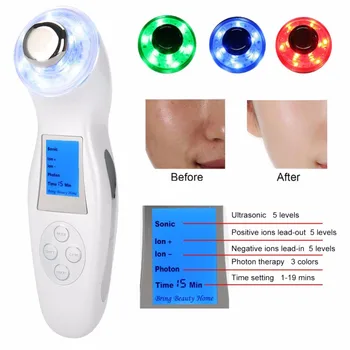 

Facial Skin Beauty Machine 3 Colors LED Ultrasonic Photon Therapy Multifunctional Face Lifting Acne Removal Anti Aging Machine
