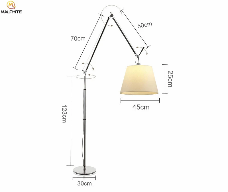Современные свободные стоячие лампы для гостиной, светодиодные торшеры, прикроватная тумбочка для спальни, железное складное освещение, светильник для домашнего декора - Цвет абажура: Large