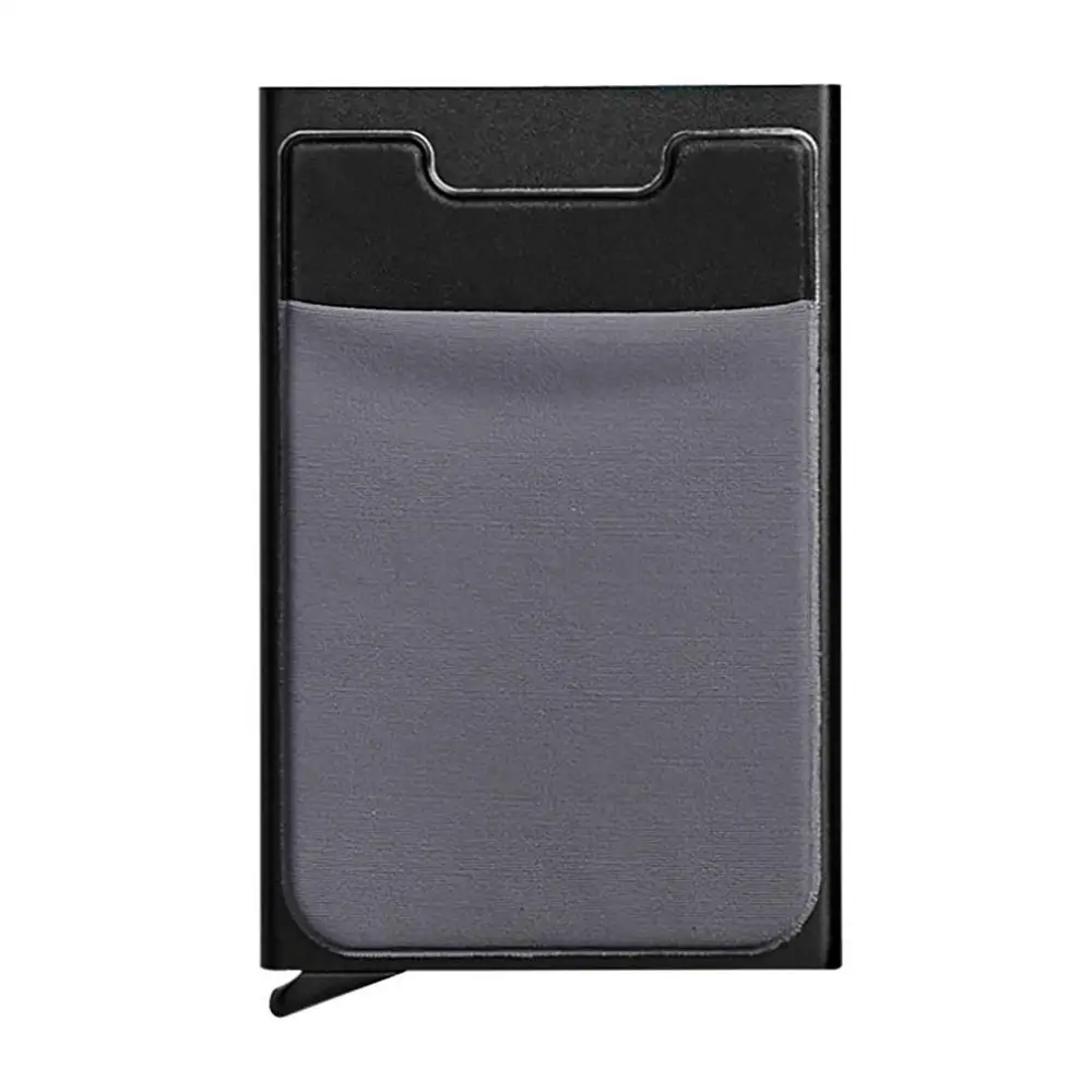 Мужской алюминиевый кошелек с задним карманом ID держатель для Карт RFID Блокировка мини тонкий металлический кошелек автоматический всплывающий кошелек для кредитных карт - Цвет: E