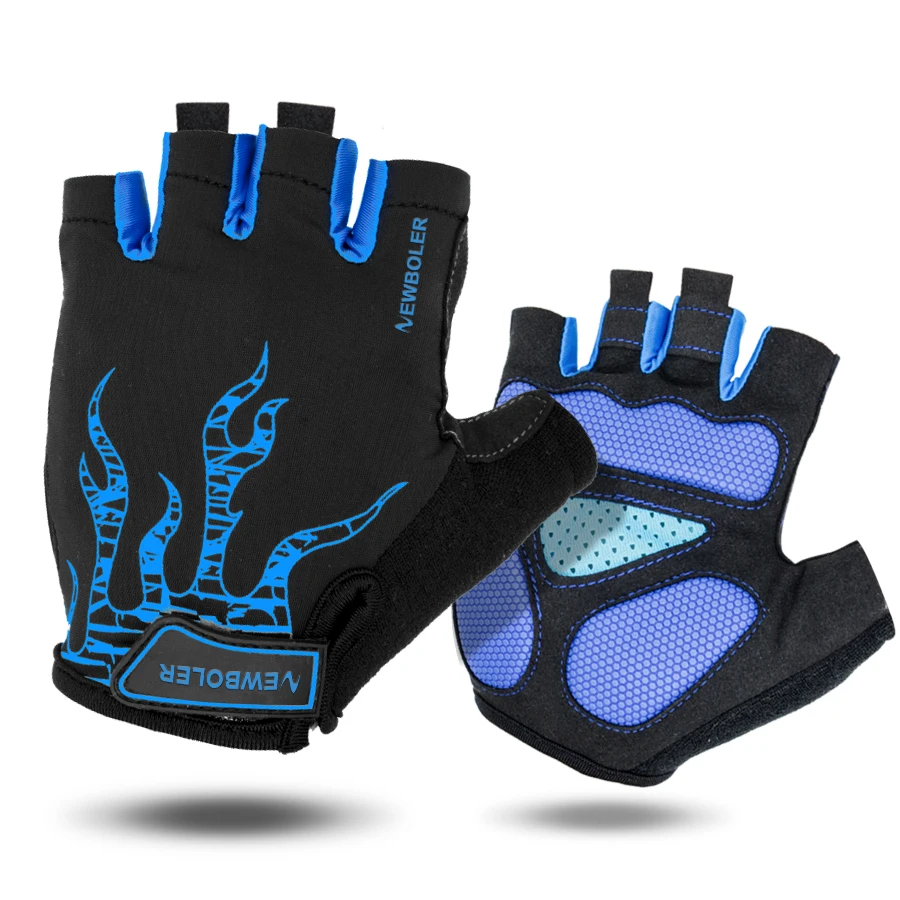 NEWBOLER medio dedo Ciclismo Guantes hombres mujeres verano deportes Nylon bicicleta de montaña bicicleta Guantes sin dedos Guantes Ciclismo