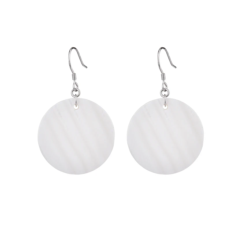 

YANDA 925 Silver Round Shell Drop Earrings For Women Charming Bohemia Delicate Hook boucles d'oreilles Wedding Jewelry Girl Gift