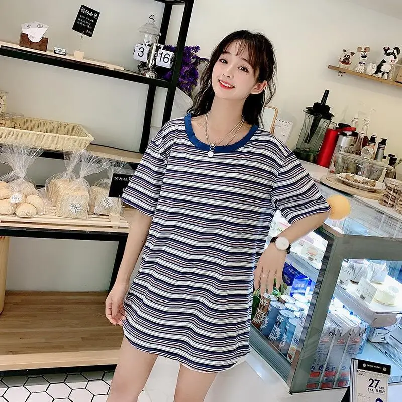 Stripe Shirt Slim Women Comfort Running Shirts Long Length Style Sexy Design New Arrival For Summer