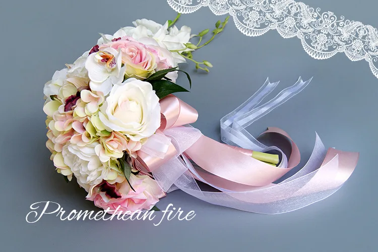 JaneVini Королевский синий Искусственные цветы для невесты букеты водопад Свадебный букет с кристаллами шелковые лепестки для свадеб букет роз искусственное