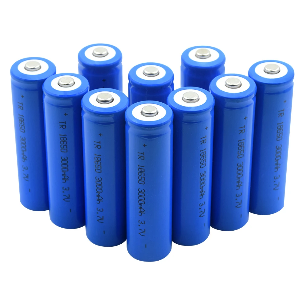 

1/2/4/6/8/10 2019 New Wholesale 3.7V Blue 3000mAh 18650 Rechargeable Batteries For Dvd Headlamp Li-ion Lithium Battery Replace