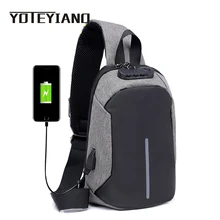 YOTEYIANO Грудь сумка для мужчин один плечевой ремень сумки дизайнер холст противоугонной блокировки сумка Повседневное мужской сумка сумка