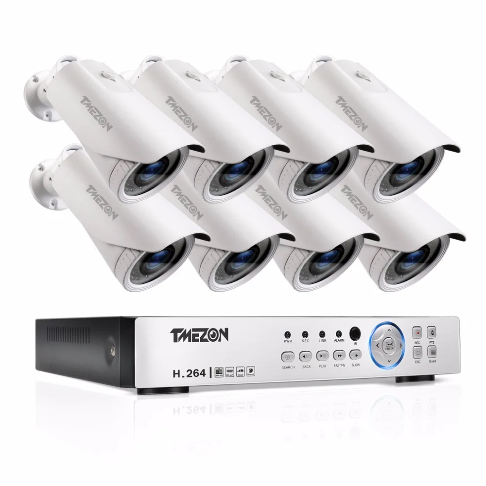 Tmezon AHD 8CH 1080P DVR 8 шт. 2.0MP 1080P камера 2,8-12 мм зум объектив CCTV домашняя система видеонаблюдения ИК ночного видения комплект