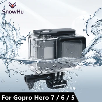 

SnowHu 45M Waterpro for Go pro 7 6 5 Accessories For Gopro 7 Waterproof Housing Case Mount For Gopro Hero ear for 7 6 With LD08