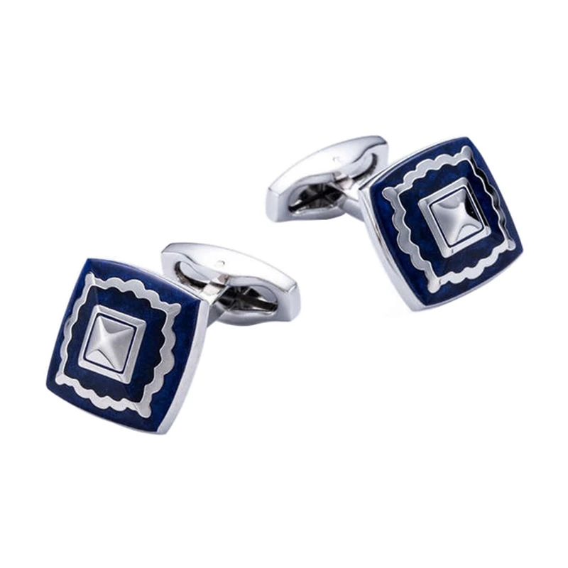 

TOMYE Men's Blue Paint High Quality French Cufflinks Creative Design Faddish Fine Cufflinks Accessory XK18S379