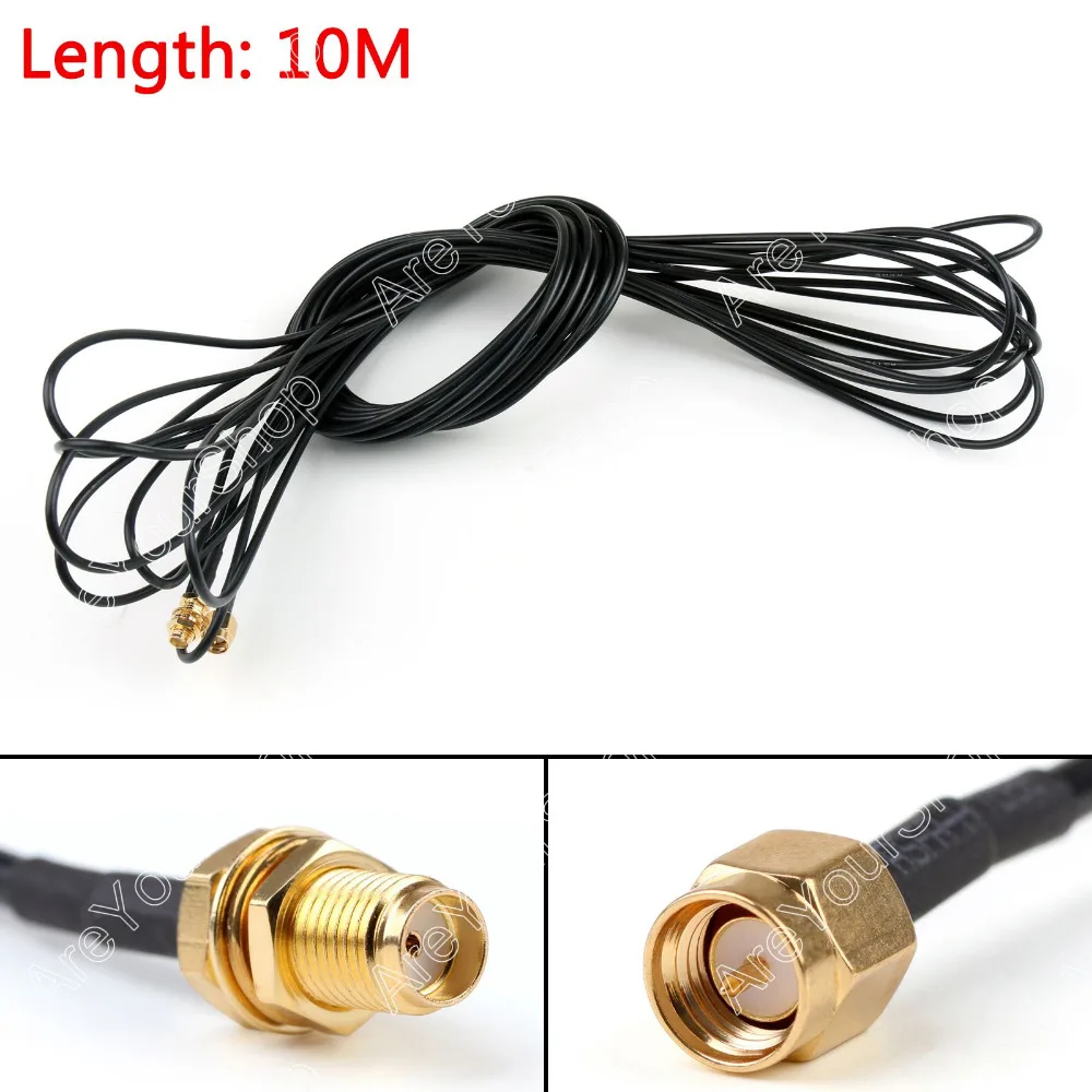 Sale 10m RG174 Cable SMA Male Plug To SMA Female Jack Bulkhead Coax Pigtail