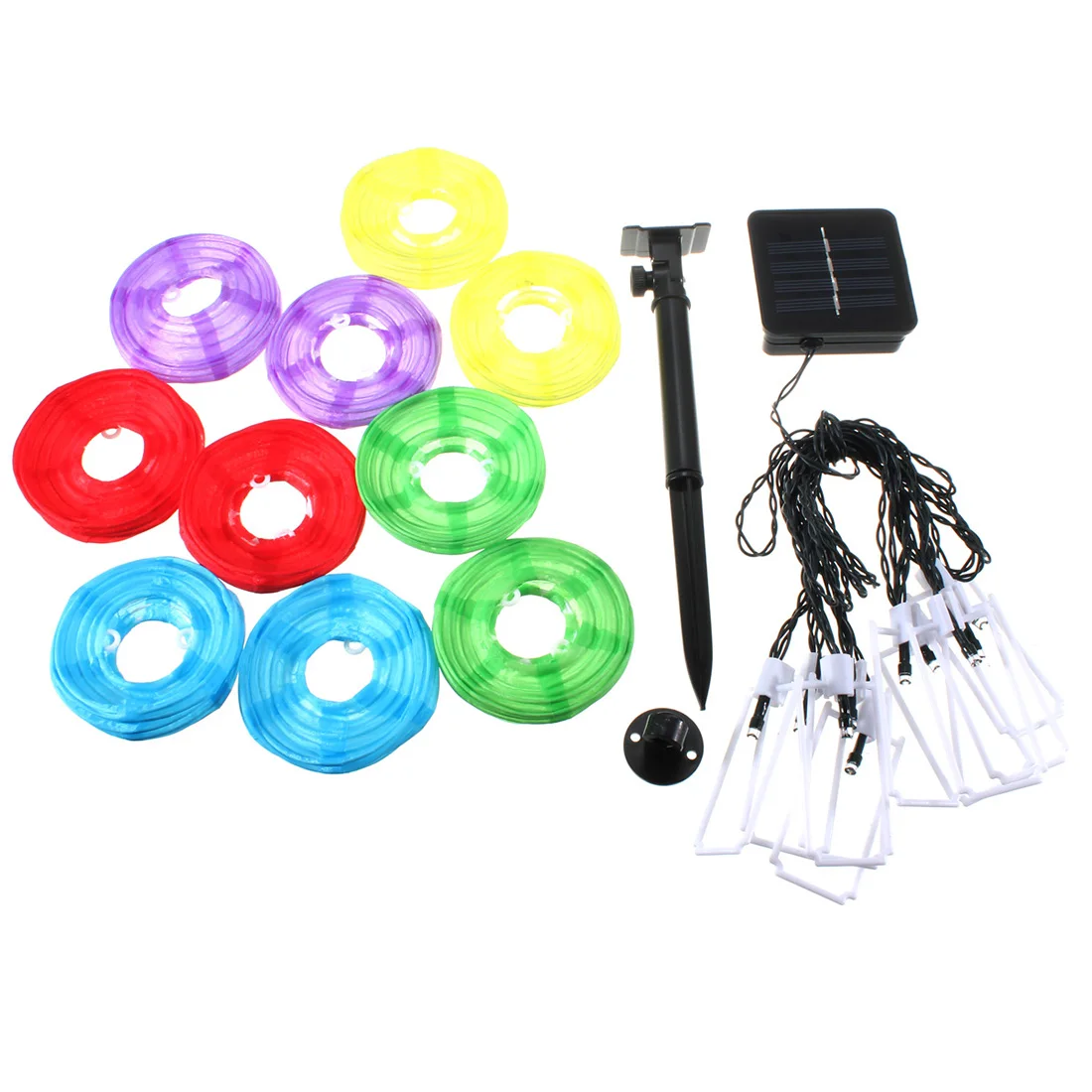

10 LED Solar Power Hanging Chinese Lanterns Outdoor Fairy String Garden Lighting