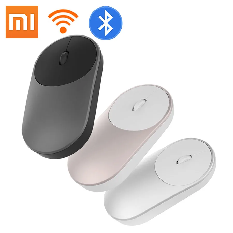 Дешево 100% Оригинальная Xiaomi мышь Портативная оптическая беспроводная Bluetooth мышь 4,0 RF 2,4 GHz двойной режим подключения для портативных ПК