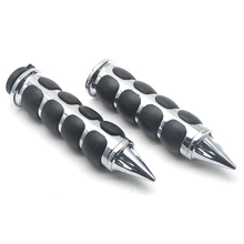 Универсальный ЧПУ Алюминий+ резина 7/8 ''22 мм Руль управления для мотоциклов Штыри для мотоцикла Улица велосипед Байк Chopper крейсера пользовательские