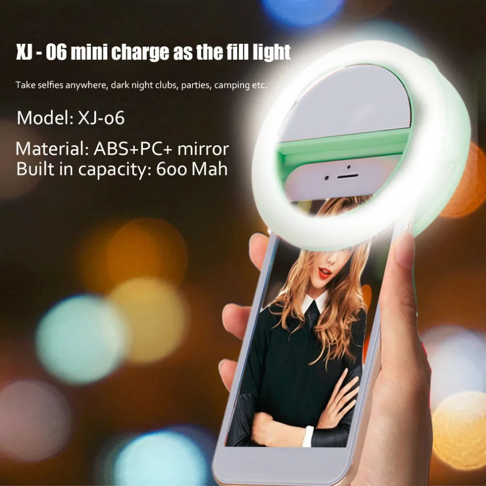 XJ-06 универсальная Светодиодная лампа для селфи-кольца для мобильного телефона портативное кольцо для улучшения фотографии для телефона