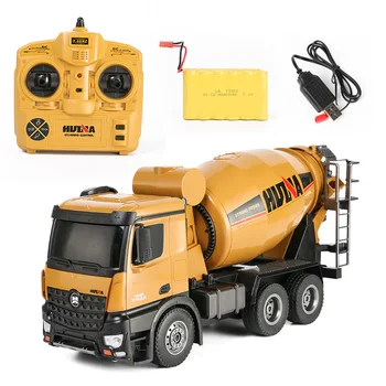 HUINA-Camión de juguete a control remoto para niños, camión mezclador de hormigón de 10 canales, 574 1:14, 2,4G, camión de ingeniería ligero, juguetes para vehículos de construcción, camion jouet