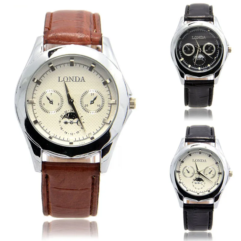 

Durable Luxury Men Motion Hour Sports Watch Leather Analog Wrist Quartz Watches 12.31