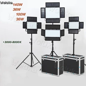 

Falconeyes 140w+36w*2+100w Panel LED lighting LP-2805TD/2005TD/600TD with light stand box four Light set 3000K-8000K CD15 T06